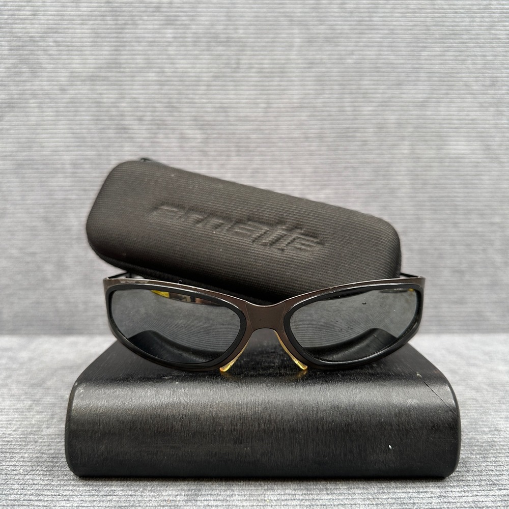 Arnette Vintage Y2K Sunglasses Gunmetal Metal Wrap Frame Made in Italy with Case